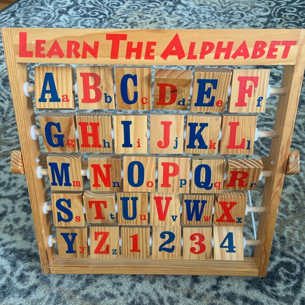 Vintage old school learn the alphabet wood 🪵